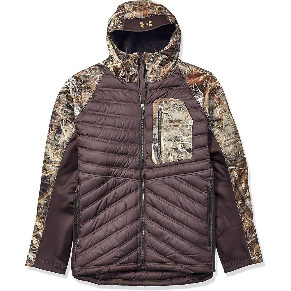 Under Armour Mens Storm Cache Hybrid Jacket Realtree Max 5 Camo Brown XXL Winter